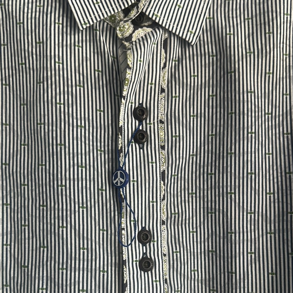 John Lennon Classic Striped Men's Shirt Size L LIKE NEW - Picture 5 of 13